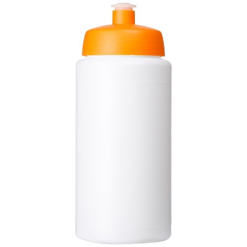 PF210687-8Baseline® Plus grip 500 ml Sportflasche mit Sportdeckel_ weiss_orange