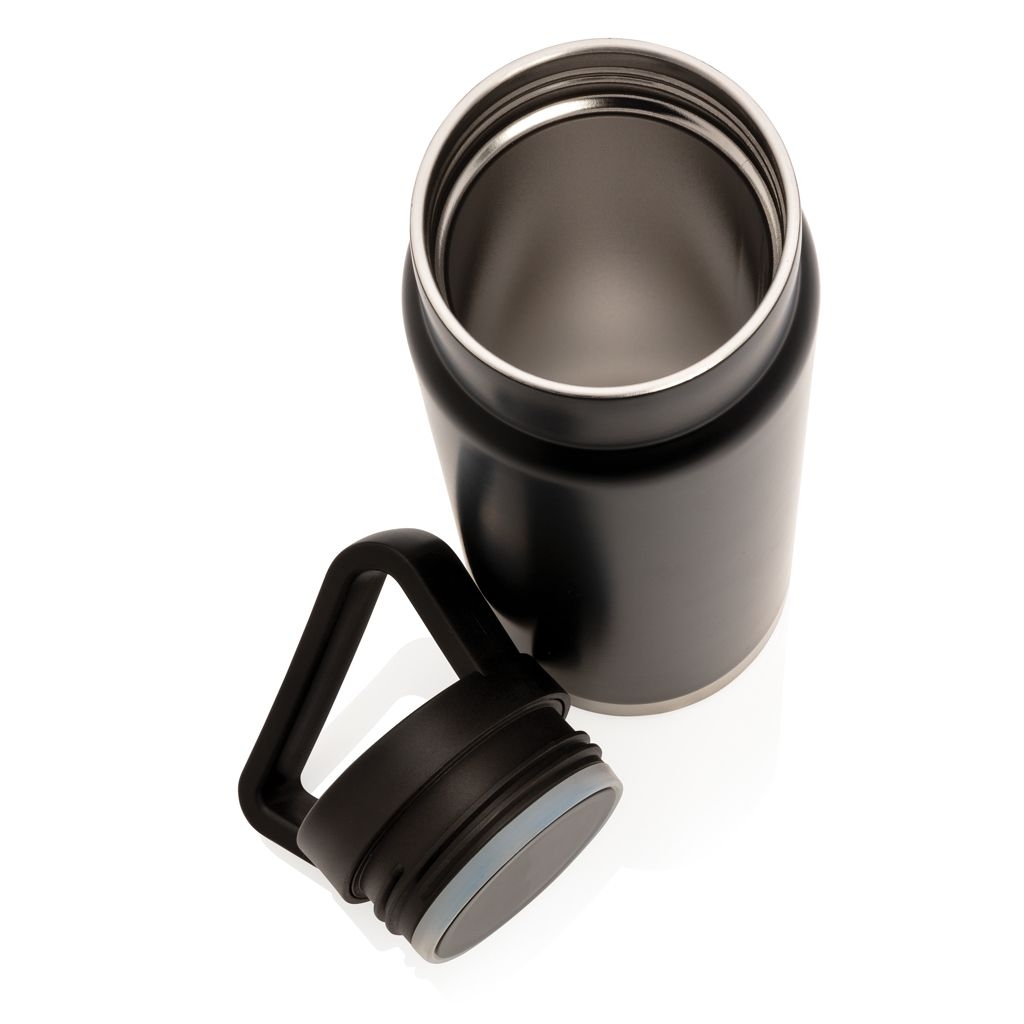 XDP436.92-1Auslaufsichere Vakuum-Flasche mit Tragegriff_ schwarz