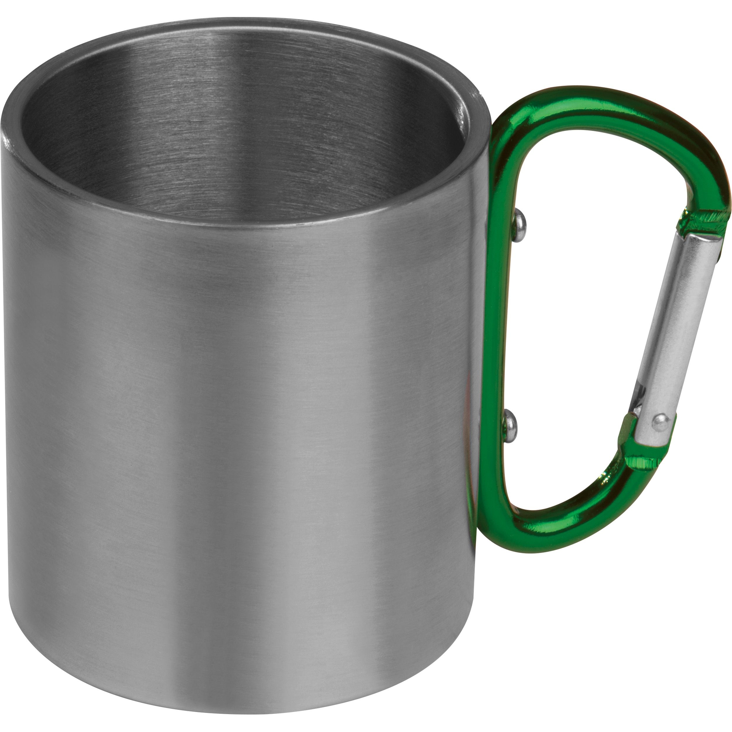 MA81367-09Tasse aus Metall mit Karabinerhaken_ 200ml ANGELICA_ gruen