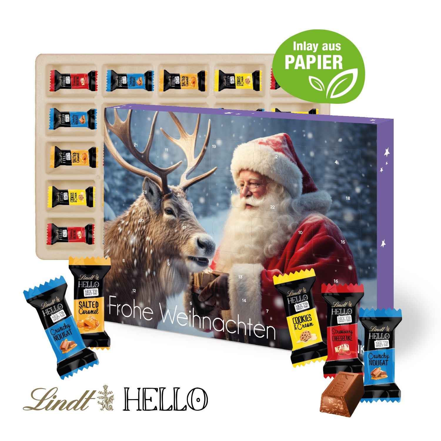CD55408-01Wand-Adventskalender Lindt HELLO_ Inlay aus Papier_ Motiv-Vorlage