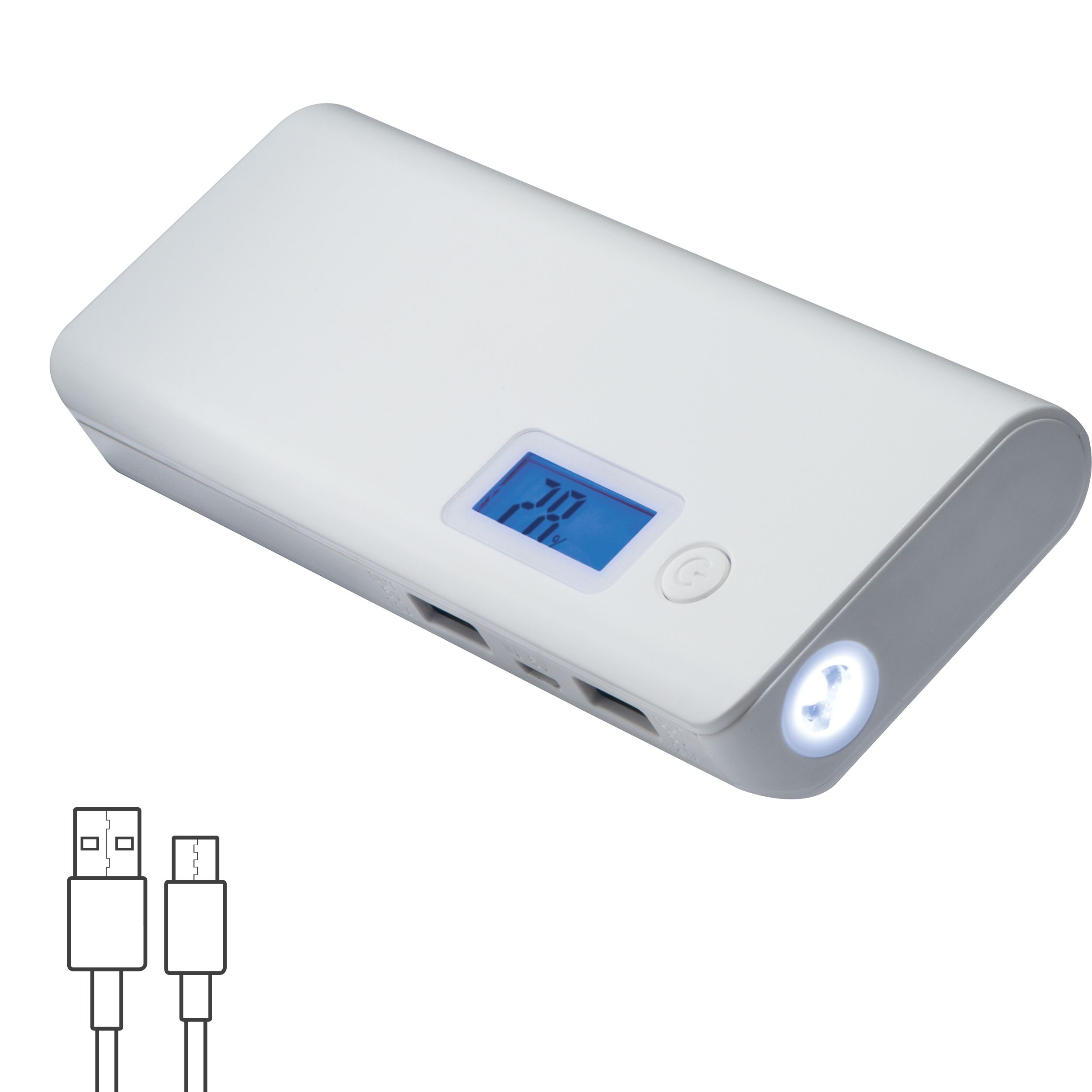 MA20518-06Powerbank 10.000 mAh RUBEN_ weiss