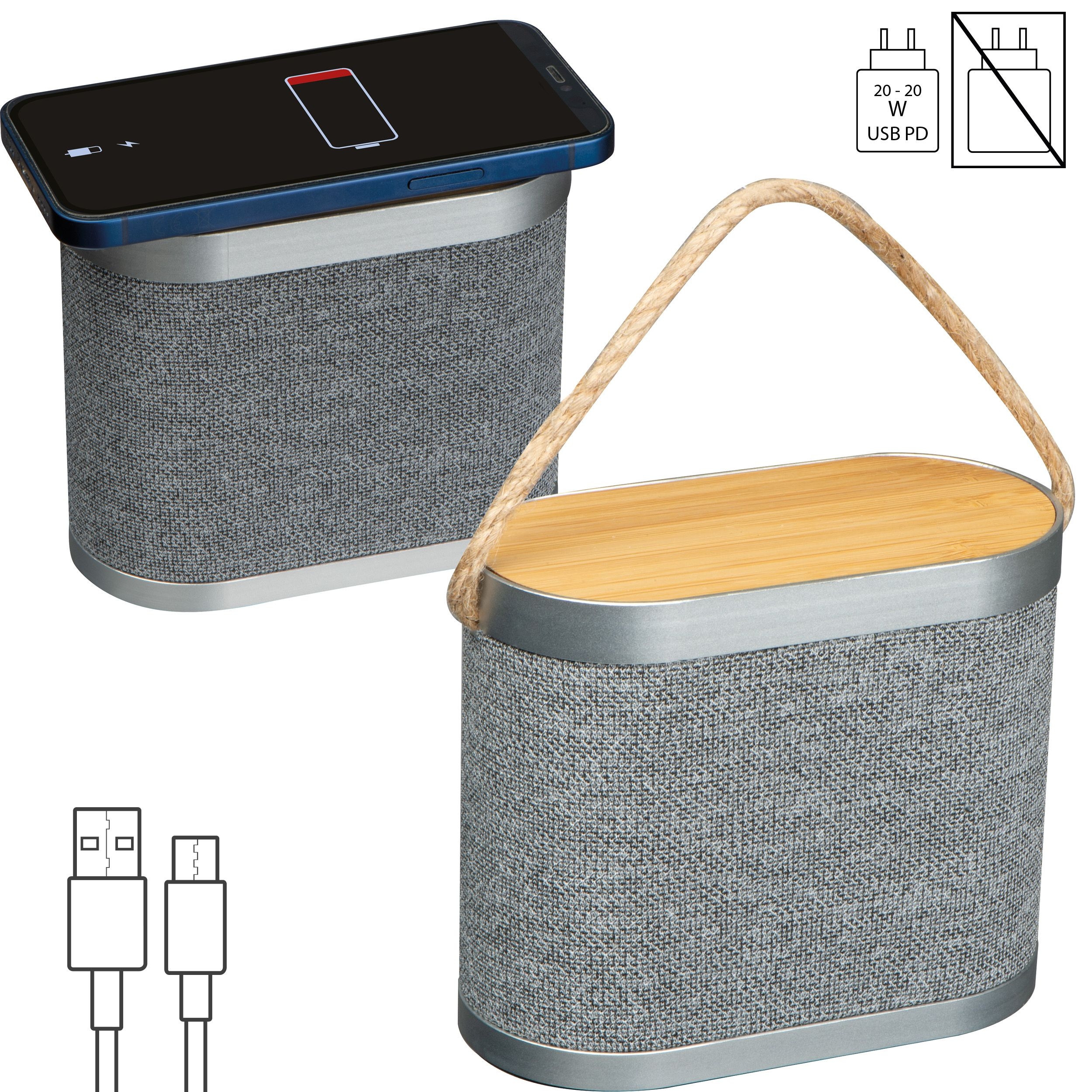 MA33877-07Bluetooth Lautsprecher ESTHER_ silbergrau