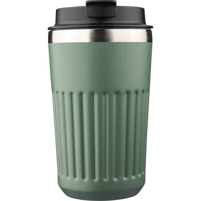 GI1353907-04Reisebecher aus recyceltem Edelstahl _400 ml_ Chiara_ gruen