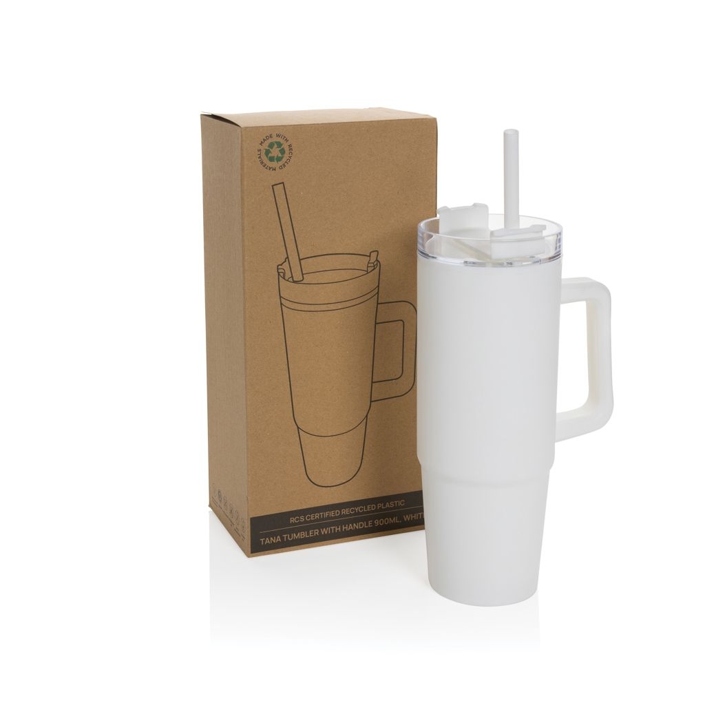 XDP437.10-3Tana Becher aus RCS recyceltem Kunststoff mit Griff 750ml_ weiss