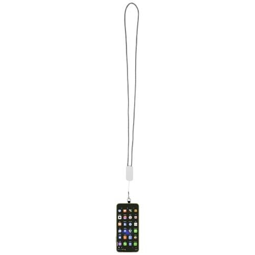 PF124494-1Anser Smartphone Lanyard aus recyceltem Kunststoff mit 27 W 5-in-1 integriertem Kabel_ weiss