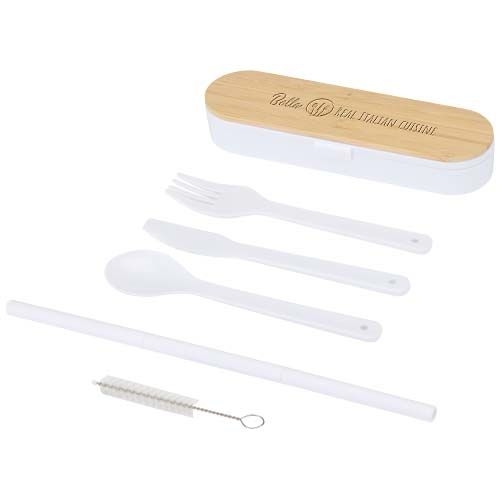 PF126365-1Runa Besteckset mit Bambusdeckel_ weiss