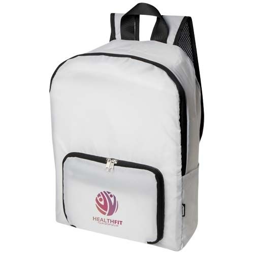 PF130090-1EcoFold faltbarer RPET Rucksack 15 L_ weiss