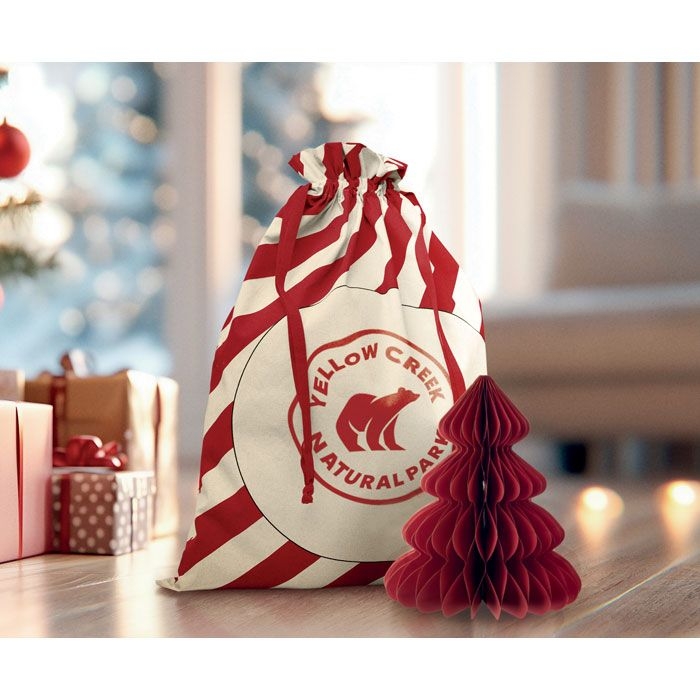 CX1567-05Laukku Beutel mit Kordelzug Xmas_ rot