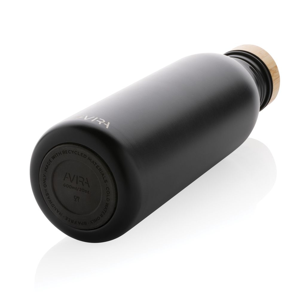 XDP438_06-1Avira Alcor 600ml Wasserflasche aus RCS rec. Stainless-Steel_ schwarz