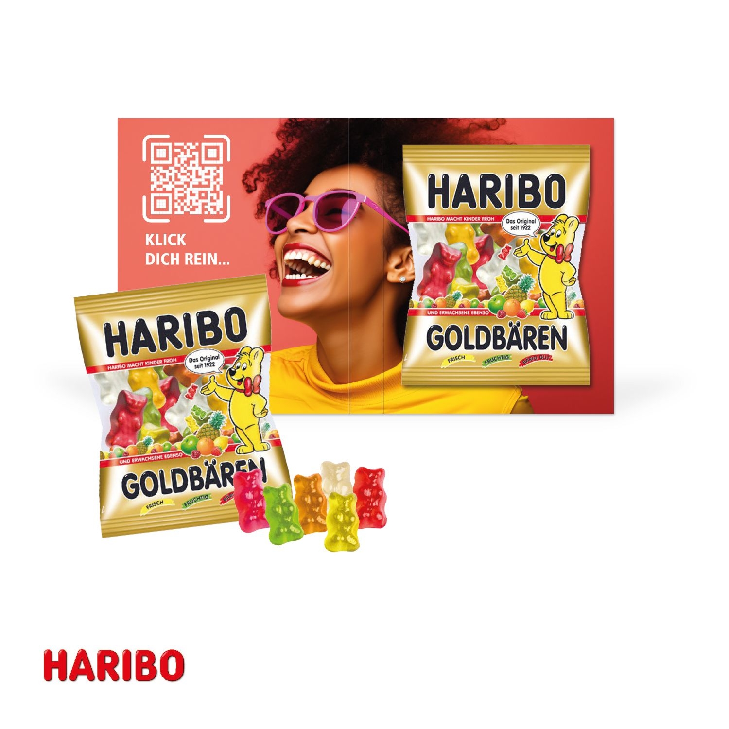 CD91465-01Werbe-Klappkarte mit HARIBO Goldbaeren_ HARIBO Goldbaeren