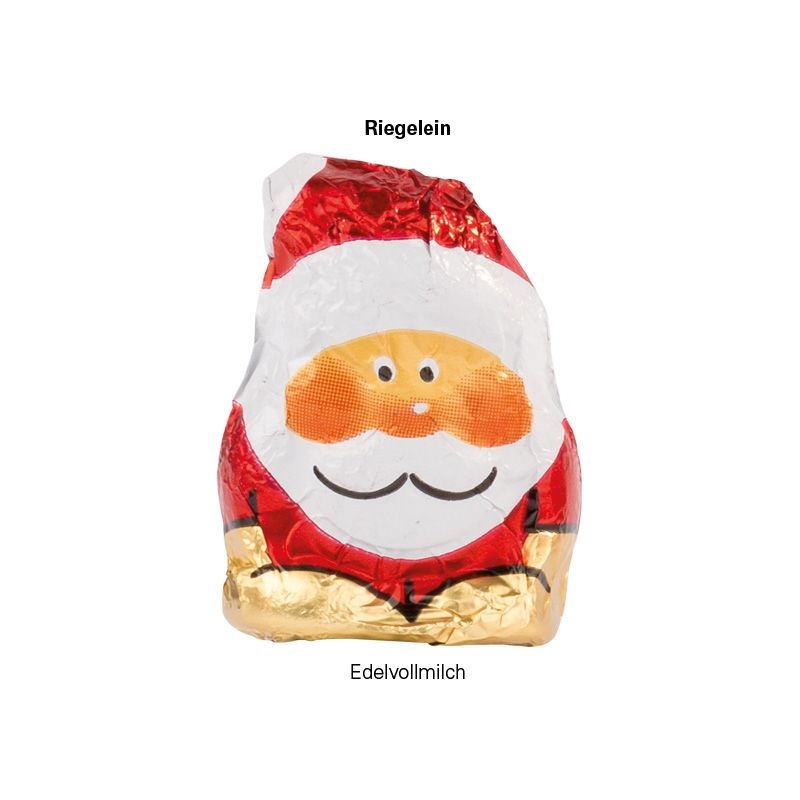 JG20054-1Werbekarte Visitenkartenformat mit Weihnachtsmann_ Mini-Schoko Weihnachtsmann
