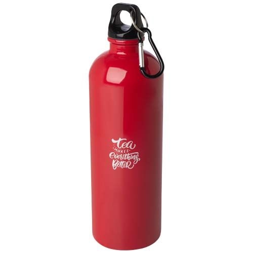 PF100861-3Oregon 750 ml RCS-zertifizierte_ einwandige Trinkflasche aus Edelstahl mit Karabinerhaken_ rot
