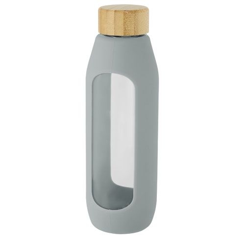 PF100666-3Tidan 600 ml Flasche aus Borosilikatglas mit Silikongriff_ grau