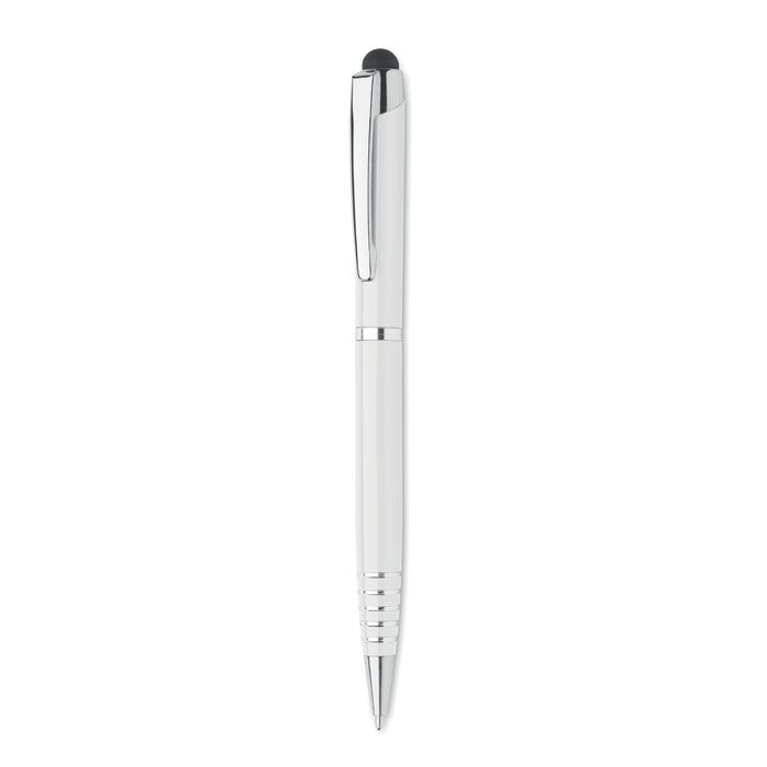 MO2157-06Florina Drehkugelschreiber mit Stylus_ weiss
