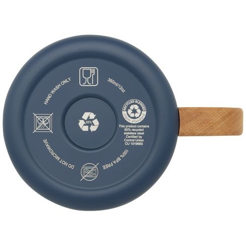 PF100740-2Bjorn RCS-zertifizierter Becher aus recyceltem Edelstahl mit Kupfer-Vakuumisolierung_ 360 ml_ dunkel