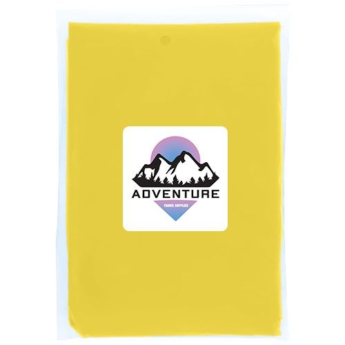PF109417-2Mayan Regenponcho mit Aufbewahrungstasche aus recyceltem Kunststoff_ gelb