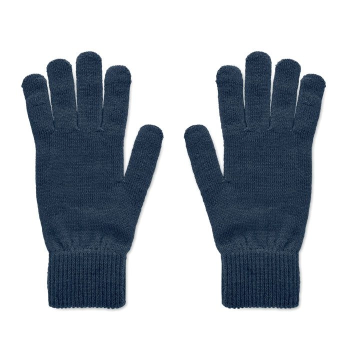 MO2399-85Handnit Gestrickte Handschuhe RPET_ marineblau