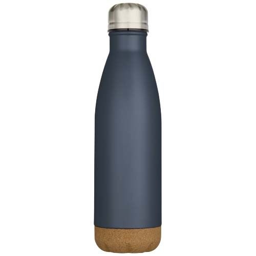 PF100892-5Cove 500 ml doppelwandige_ vakuumisolierte Trinkflasche aus Edelstahl mit Korkdetails_ hale blau
