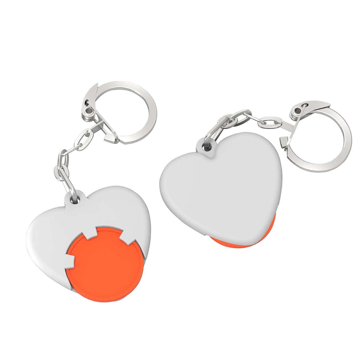 HE8652K-5-0Chiphalter mit 1€-Chip _Herz_ orange_ weiss