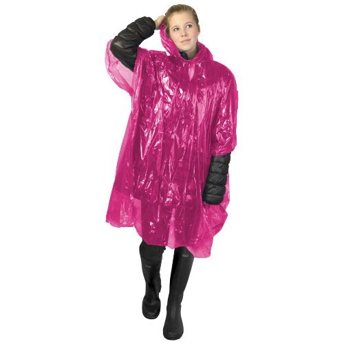 PF100429-7Ziva Einweg Regenponcho mit Huelle_ rosa