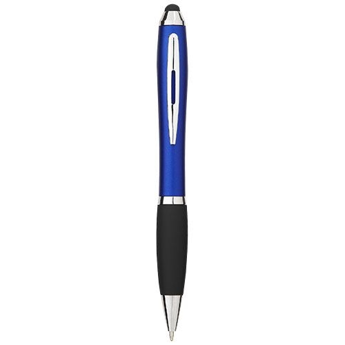 PF106903-3Nash Stylus Kugelschreiber farbig mit schwarzem Griff _blaue Mine_ royalblau_schwarz