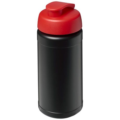 PF210068-15Baseline® Plus 500 ml Sportflasche mit Klappdeckel_ schwarz_rot