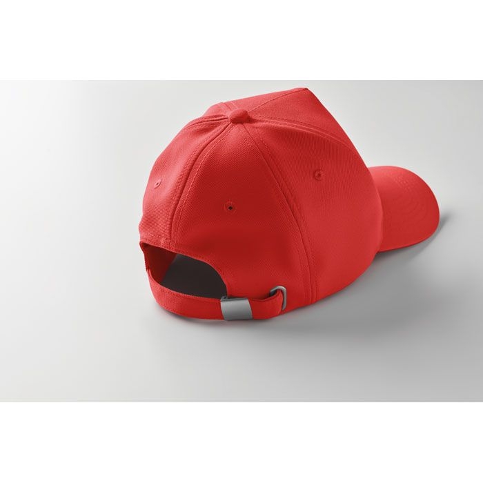MO6831-05Senga RPET Baseball Kappe 5 Panels_ rot