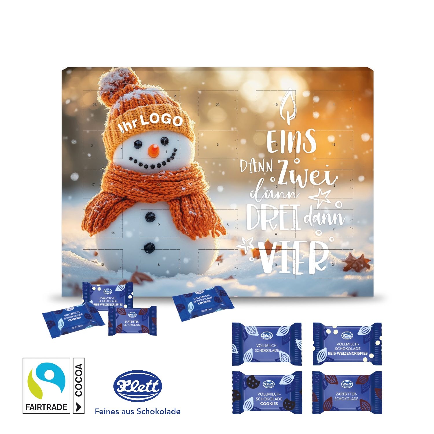 CD95157-02Wand-Adventskalender mit Klett Fairtrade® Schokolade_ Individuelles Motiv
