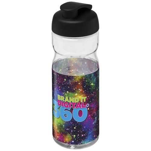 PF210045-1H2O Active® Base 650 ml Sportflasche mit Klappdeckel_ transparent_schwarz