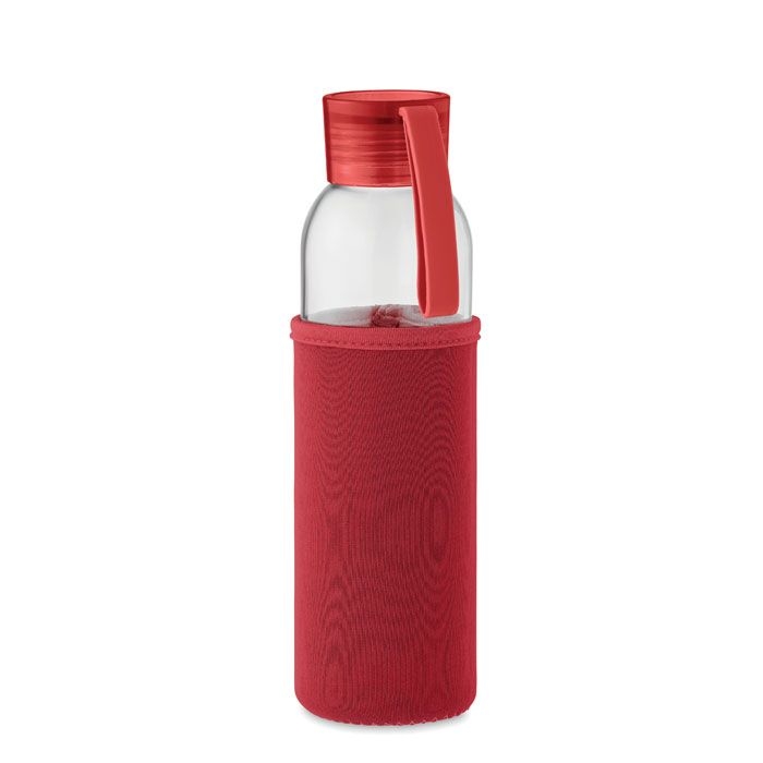 MO2089-05Ebor Flasche recyceltes Glas 500 ml_ rot