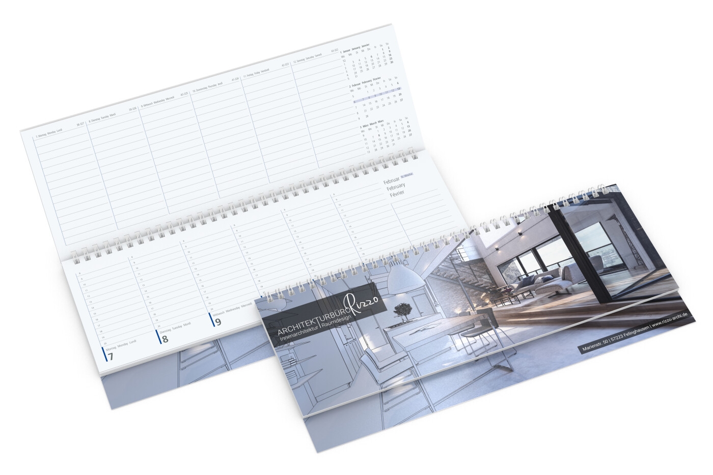 GE0016Tisch-Querkalender Compact