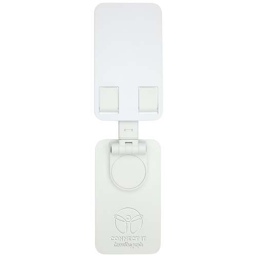 PF124467-1Alhena Klappbare Smartphonehalterung aus recyceltem Kunststoff mit Metallstaender fuer den Schreibtisc