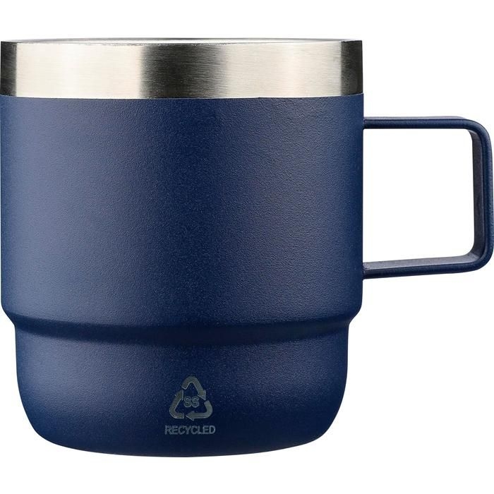 GI1353904-05Recycelter Edelstahl-Becher mit doppelter Wand _180 ml_ Lilia_ blau