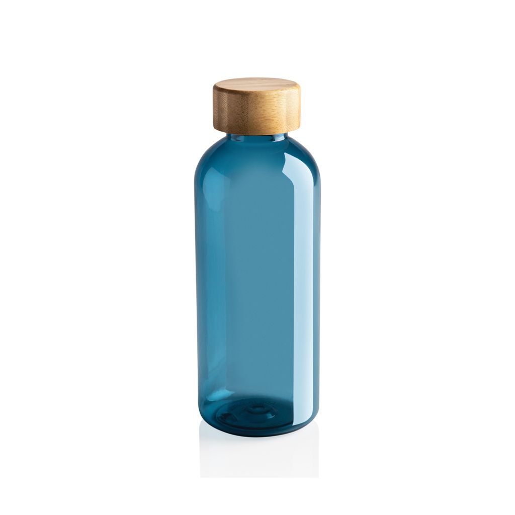 XDP433.09-5RCS rPET Flasche mit Bambus-Deckel_ blau