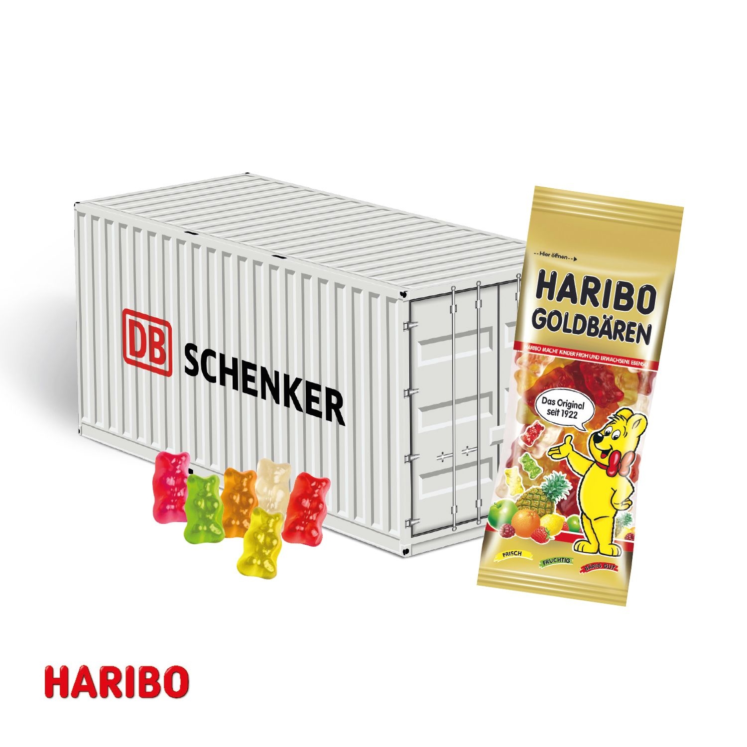 CD91691-013D Praesent Container mit Haribo Goldbaeren_ HARIBO Goldbaeren