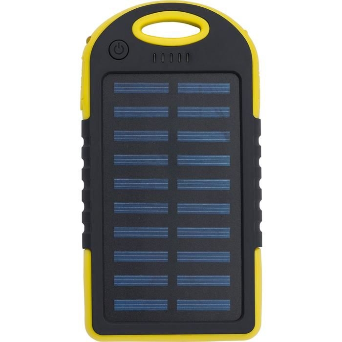 GI1262005-06Gummierte ABS Solar-Powerbank Arin_ gelb