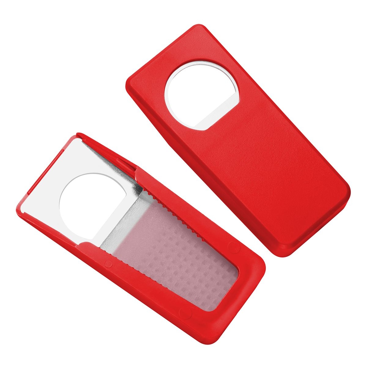 HE7104-1Flaschenoeffner mit Verschluss _Alpha_ rot