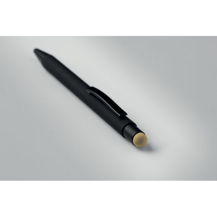 MO9393-98Negrito Druckkugelschreiber mit Stylus_ golden