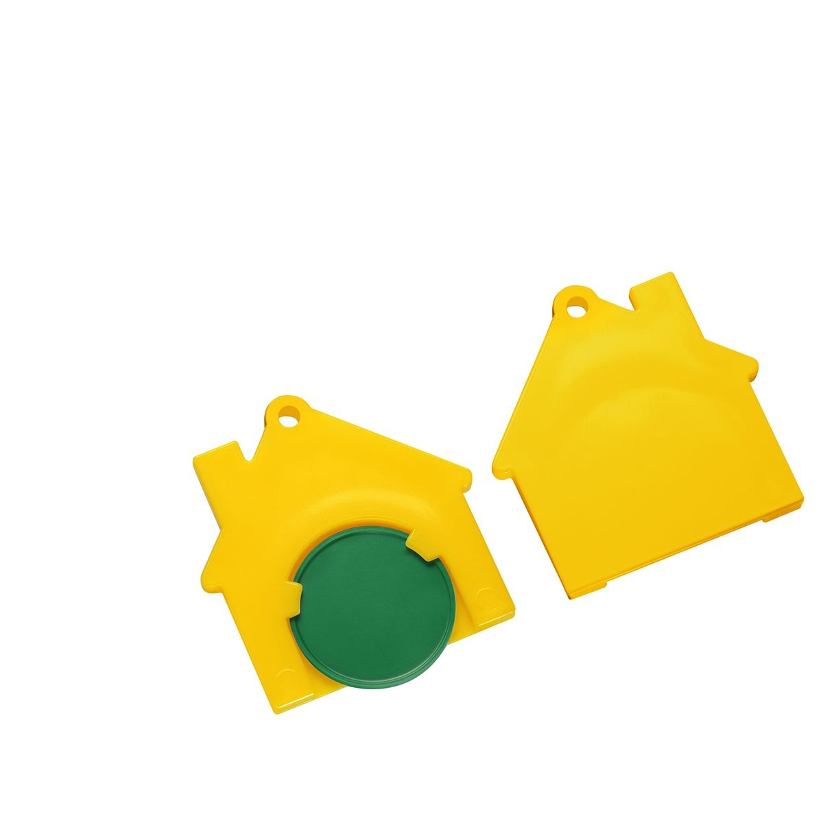 HE7516-2-4Chiphalter mit 1€-Chip _Haus_ gruen_ gelb