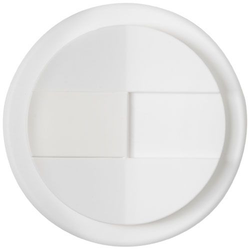 PF210425-12Americano® Eco 350 ml recycelter Becher mit auslaufsicherem Deckel_ rot_weiss