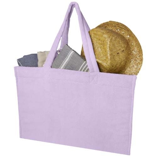 PF120752-1Siam GRS-recycelte Strandtragetasche aus Frottee 13 L_ fliederfarben