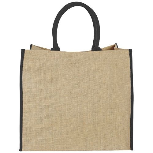 PF120182-2Harry farbige Jute Tragetasche 25L_ natur_schwarz