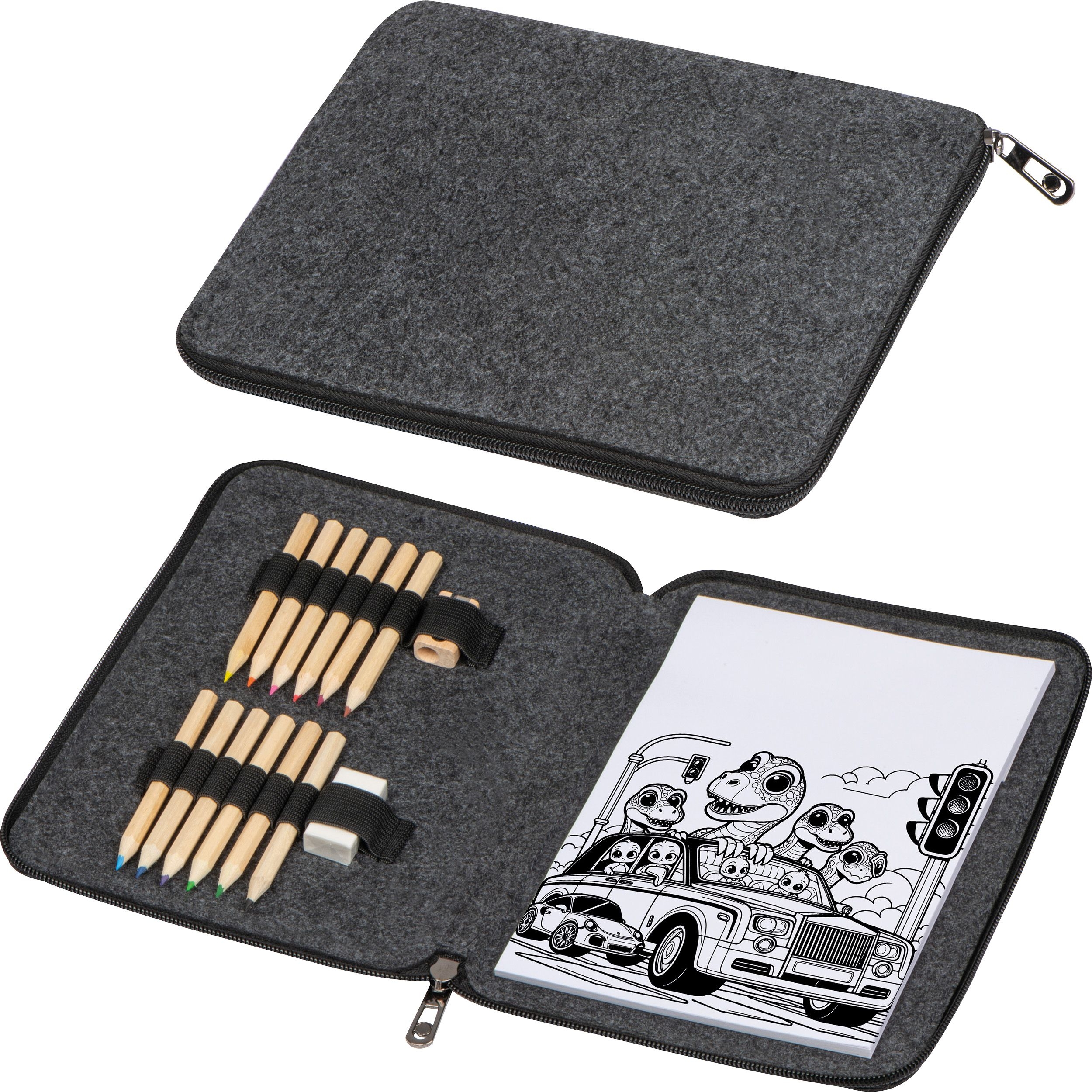 MA24378-77Malset in Filzetui FRITZ_ anthrazit