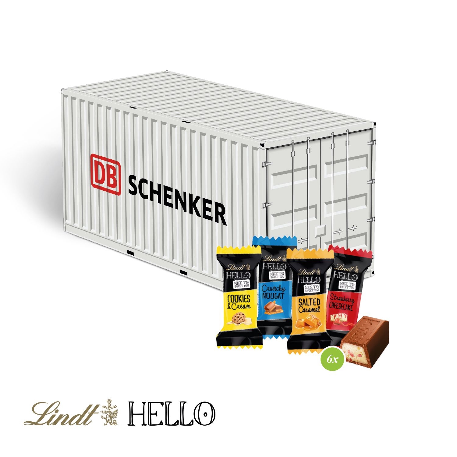 CD91686-013D Praesent _Container_ mit Lindt HELLO Mini_ Hello Mini