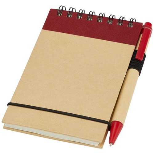 PF106269-1Zuse A7 Recycling Notizblock mit Stift_ natur_rot