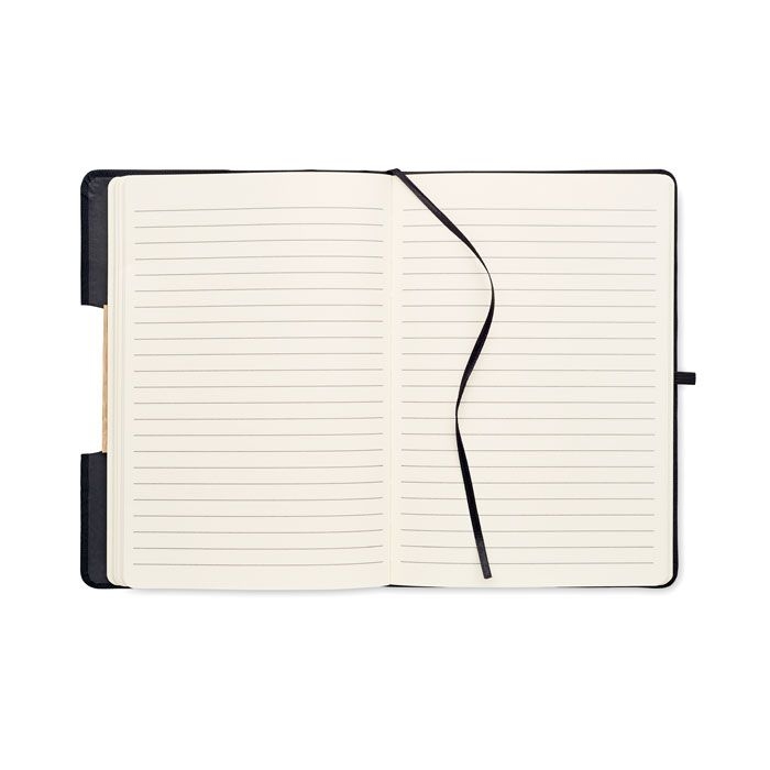 MO6576-03Blama DIN A5 RPET Notizbuch_ liniert_ schwarz