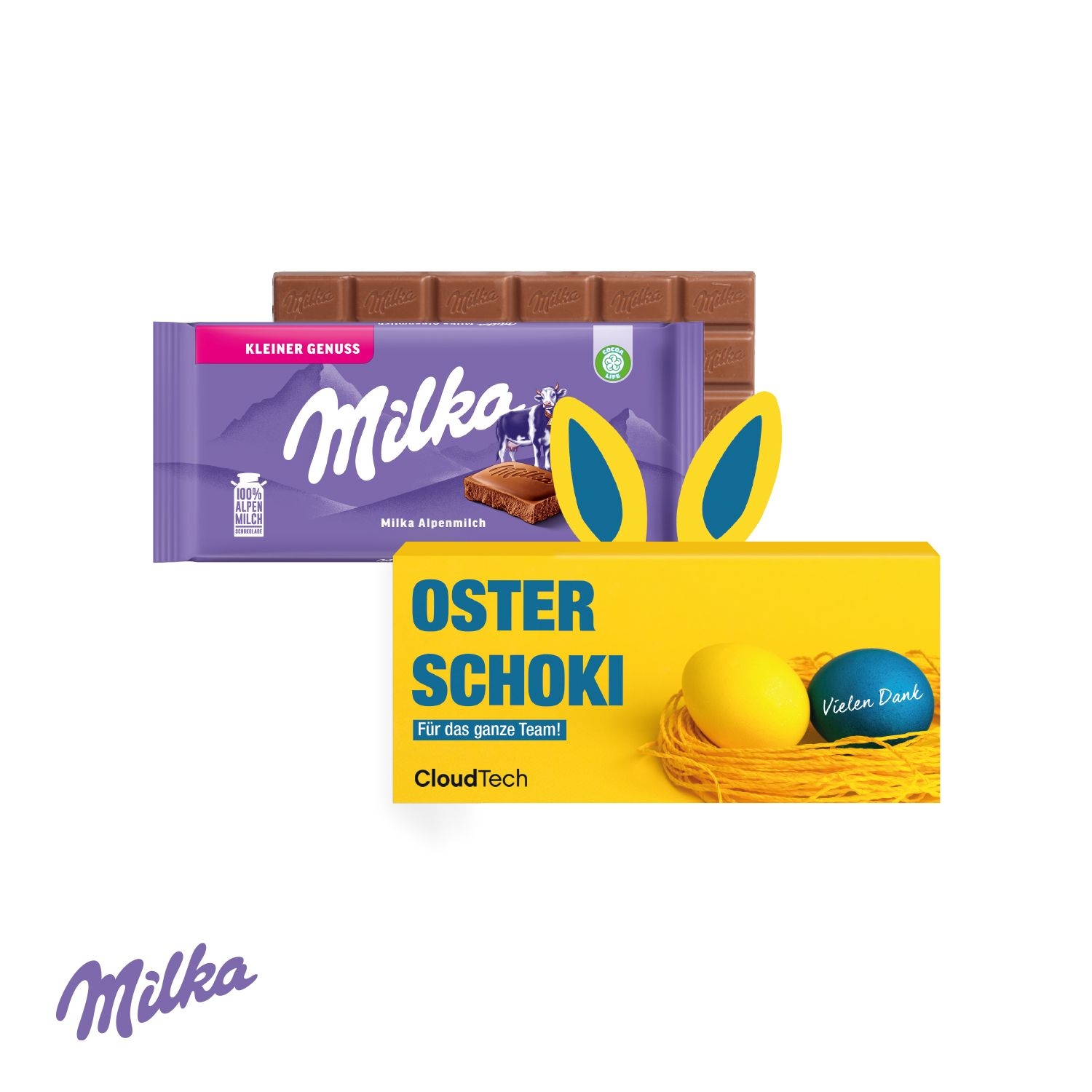 CD94705-01Milka Schokoladentafel mit Hasenohren_ Milka Schokoladentafel
