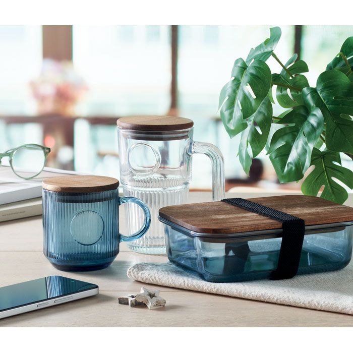 MO2752-23Vitrio Mug Gerippter Glasbecher 300ml_ transparent blau