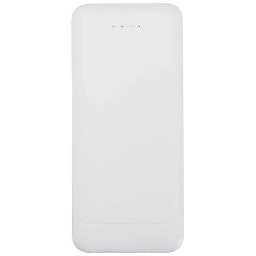 PF124459-1Adhil 10 W 10.000 mAh Powerbank aus recyceltem Kunststoff mit 2 integrierten Kabeln_ weiss
