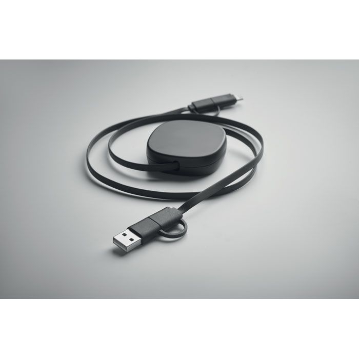 MO2425-03Linea Einziehbares Ladekabel 60W_ schwarz